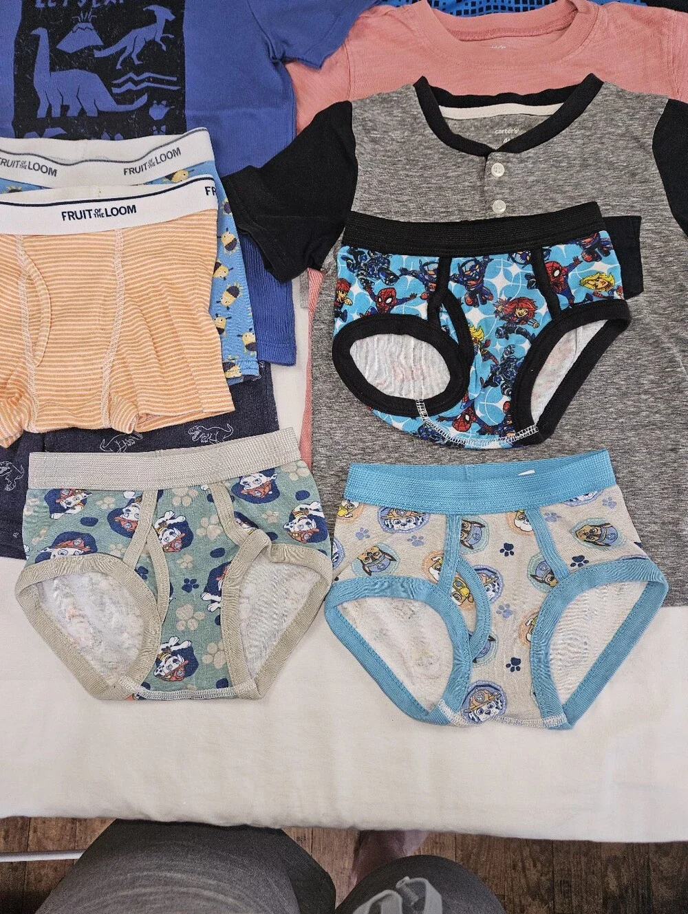 Kids Mixed Tee & Brief Set with Blue 